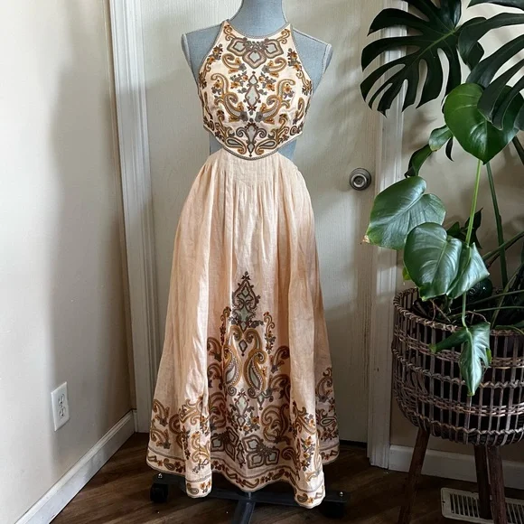 NWT Zimmermann Devi Embroidered Linen Midi Dress - Picture 8 of 16